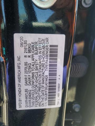 VIN 19UUB1F3XLA014426 2020 Acura TLX no.12