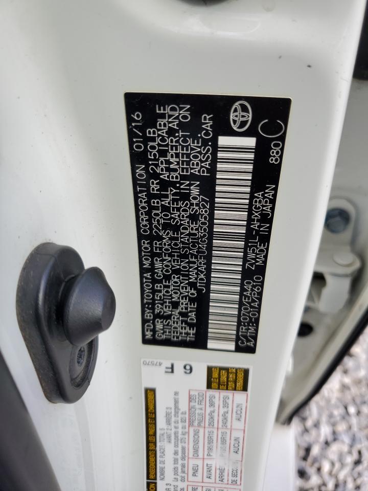 JTDKARFU4G3505827 2016 Toyota Prius