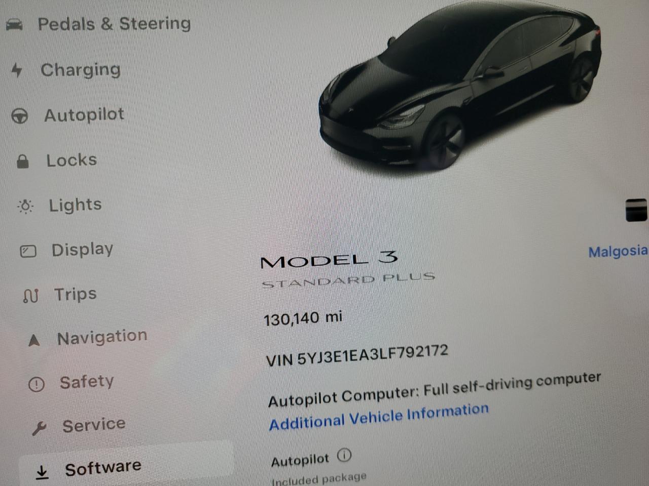 5YJ3E1EA3LF792172 2020 Tesla Model 3