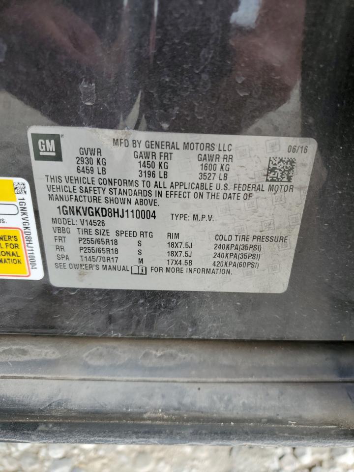 1GNKVGKD8HJ110004 CHEVROLET TRAVERSE 2017