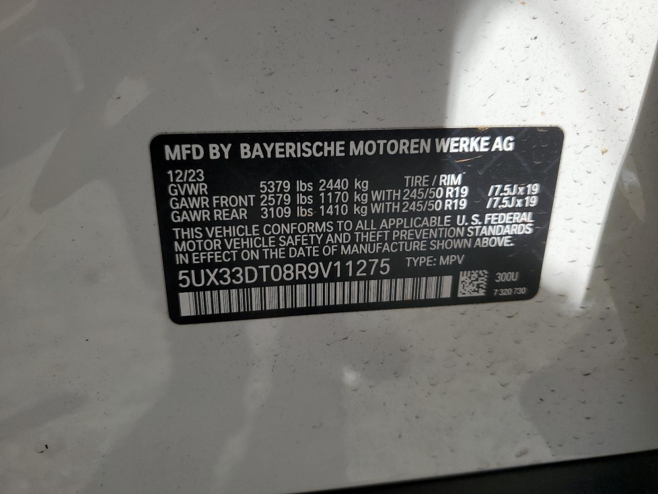 5UX33DT08R9V11275 2024 BMW X4 xDrive30I