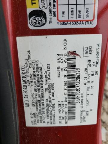 2010 Ford Fusion Sel VIN: 3FAHP0JG7AR206398 Lot: 53480044