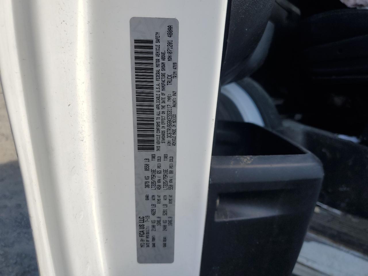 3C6TRVBG6KE553117 2019 Ram Promaster 1500 1500 High