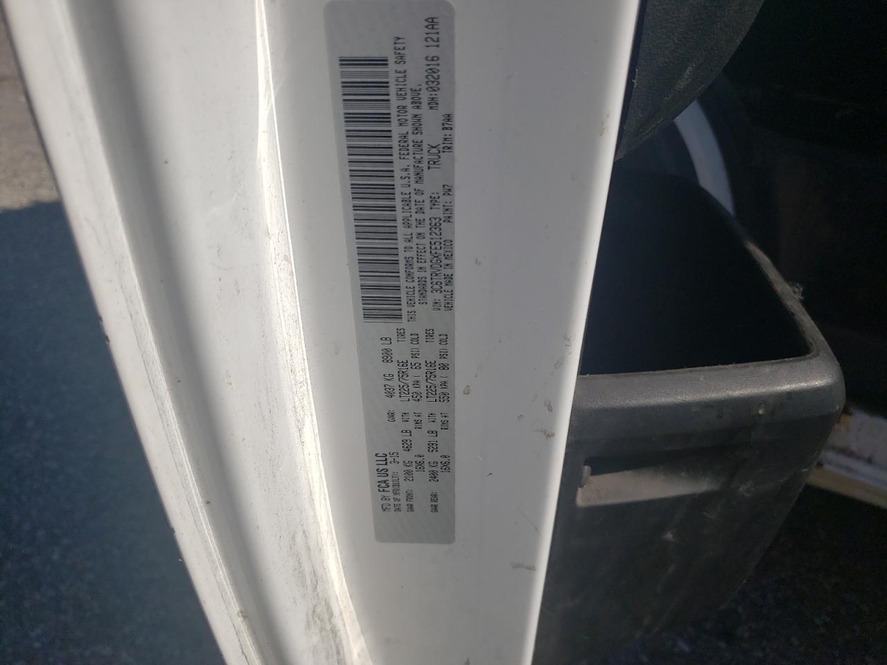 3C6TRVDGXFE512363 2015 Ram Promaster 2500 2500 High