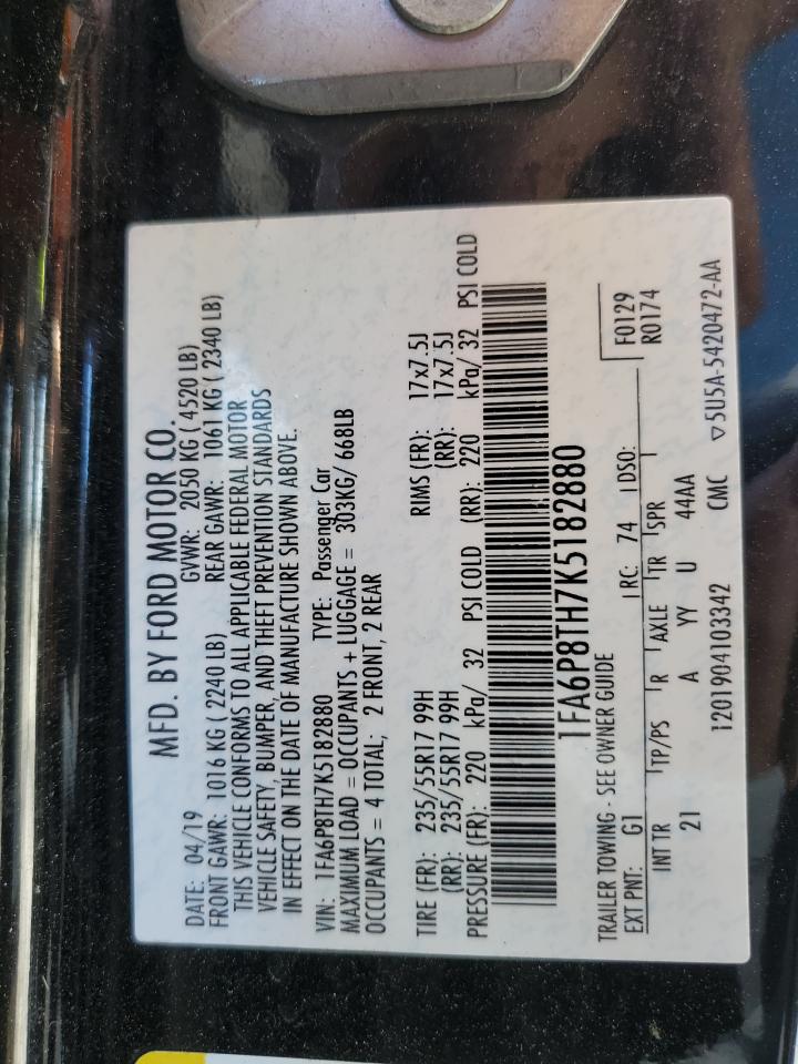 1FA6P8TH7K5182880 FORD ALL Models 2019