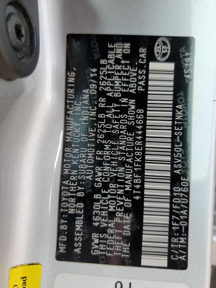4T4BF1FK8ER444668 2014 Toyota Camry L