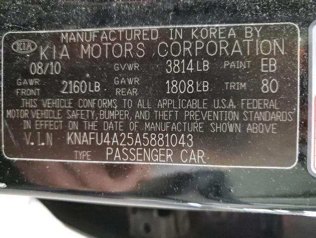 2010 Kia Forte Ex VIN: KNAFU4A25A5881043 Lot: 56142954