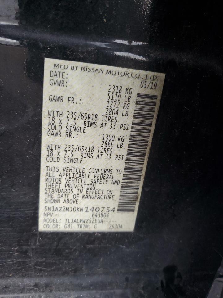 5N1AZ2MJ0KN140754 2019 Nissan Murano S