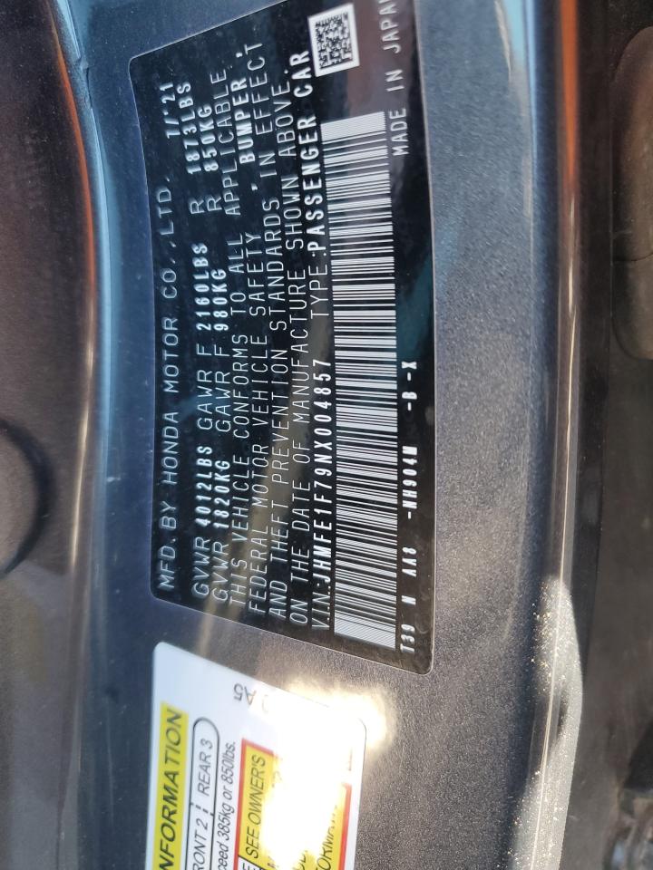 JHMFE1F79NX004857 HONDA CIVIC 2022