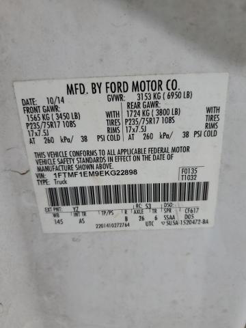 2014 Ford F150 VIN: 1FTMF1EM9EKG22898 Lot: 54187214