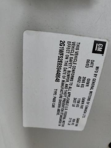 2003 Chevrolet Impala VIN: 2G1WF52E839448648 Lot: 56297784