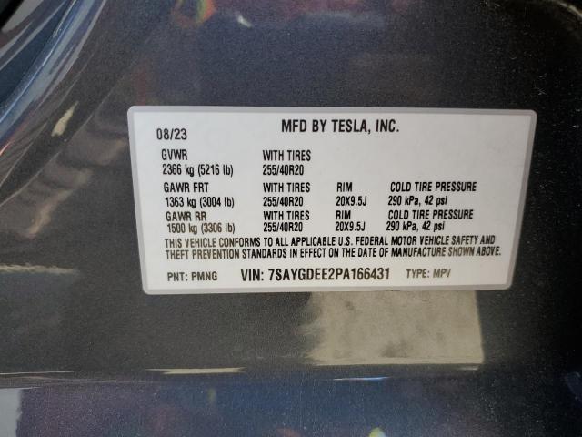 2023 Tesla Model Y VIN: 7SAYGDEE2PA166431 Lot: 56767264