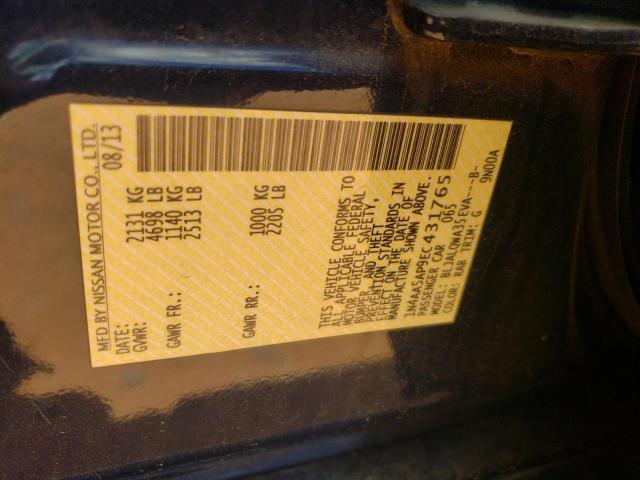 2014 Nissan Maxima S VIN: 1N4AA5AP9EC431765 Lot: 53300154