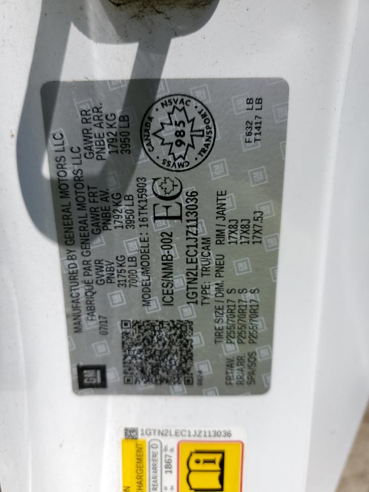 1GTN2LEC1JZ113036 2018 GMC Sierra K1500