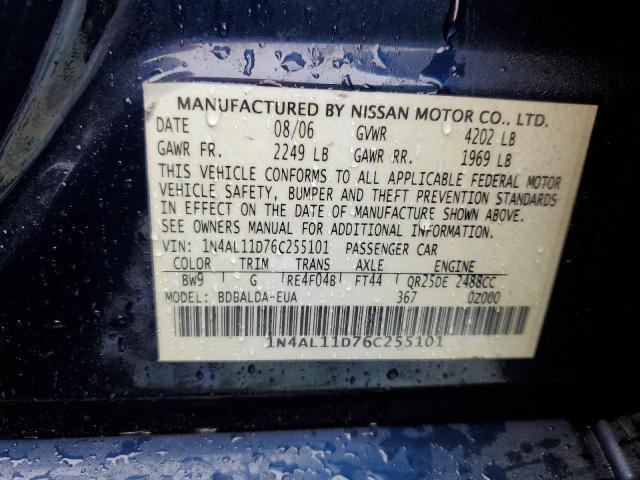 2006 Nissan Altima S VIN: 1N4AL11D76C255101 Lot: 54567794