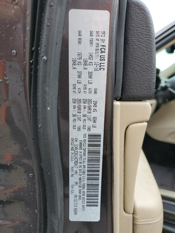 1C4RJEBG1HC765417 2017 Jeep Grand Cherokee Limited