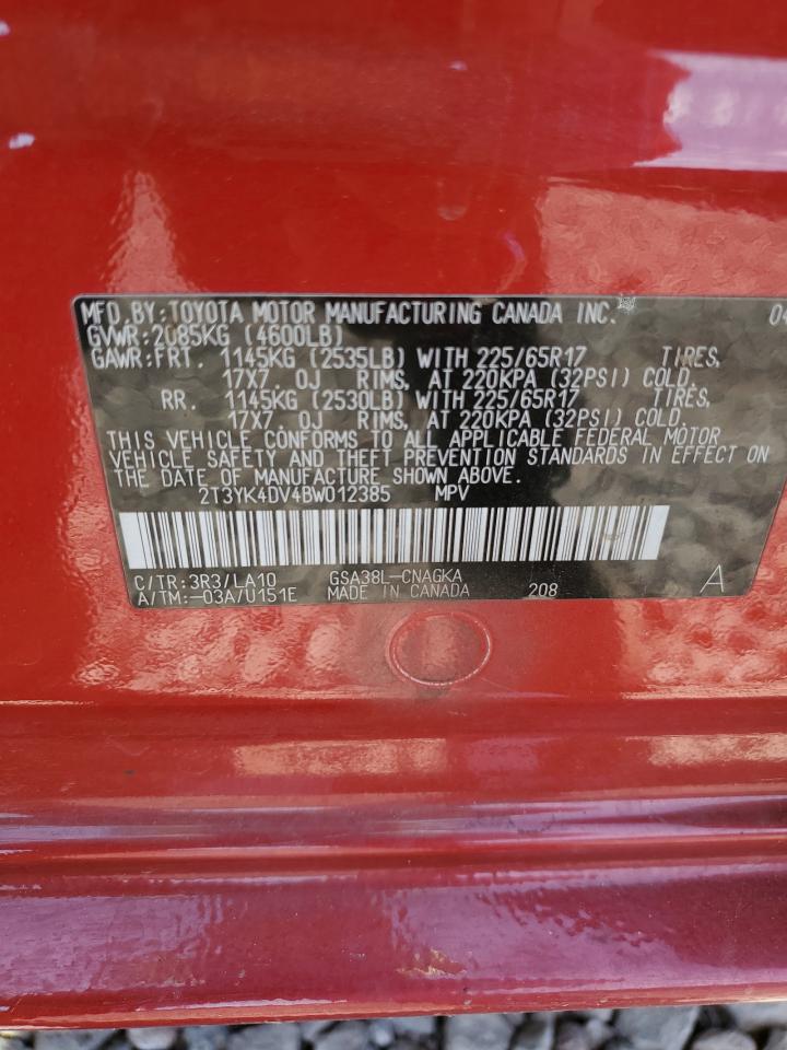 2T3YK4DV4BW012385 2011 Toyota Rav4 Limited