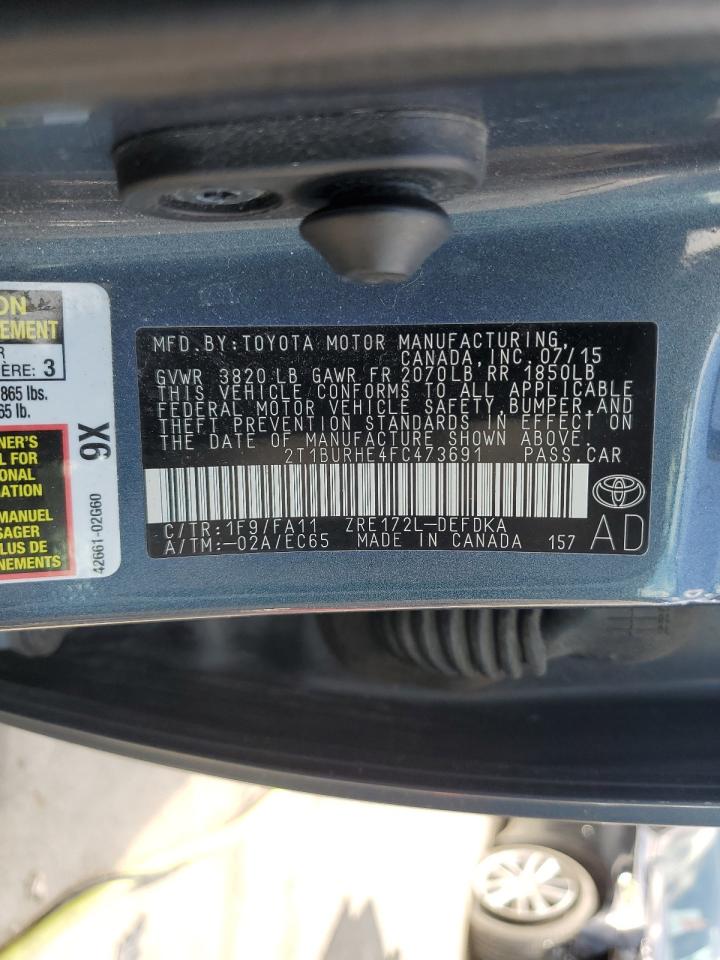 2T1BURHE4FC473691 2015 Toyota Corolla L