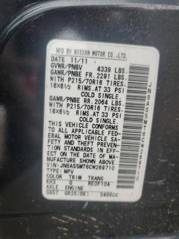 2012 Nissan Rogue S VIN: JN8AS5MT6CW269710 Lot: 56056924