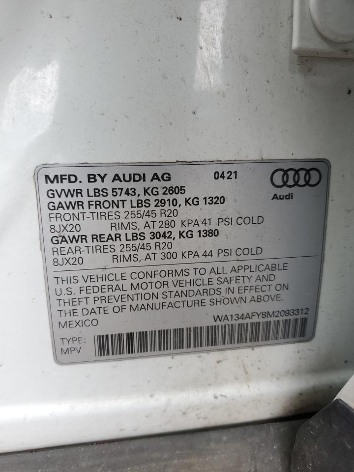 WA134AFY8M2093312 2021 Audi Sq5 Sportback Prestige