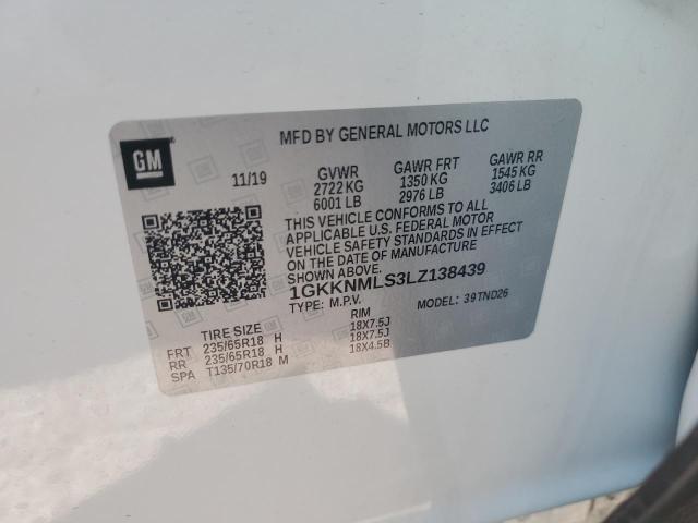2020 GMC ACADIA SLT - 1GKKNMLS3LZ138439