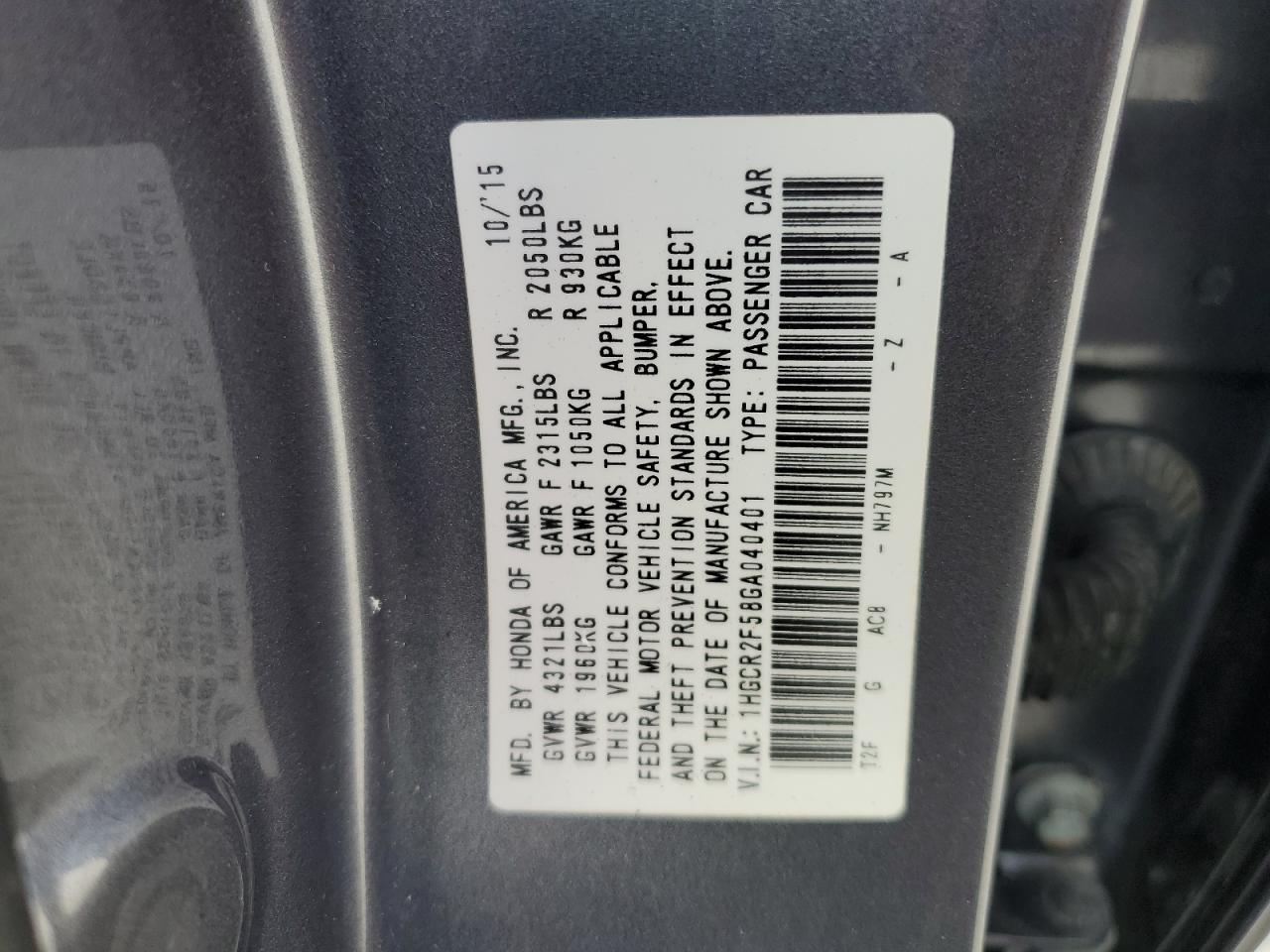 1HGCR2F58GA040401 2016 Honda Accord Sport