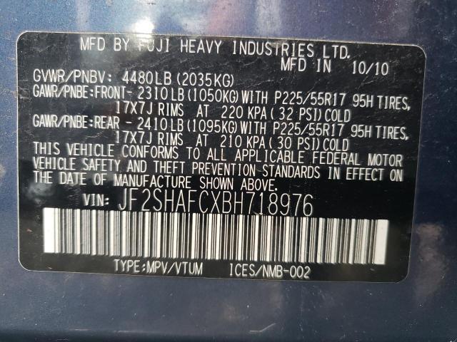 2011 Subaru Forester Limited VIN: JF2SHAFCXBH718976 Lot: 53834794