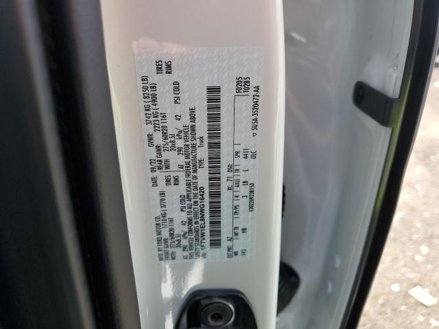 2022 Ford F150 Lightning Pro VIN: 1FTVW1EL8NWG16420 Lot: 54389524