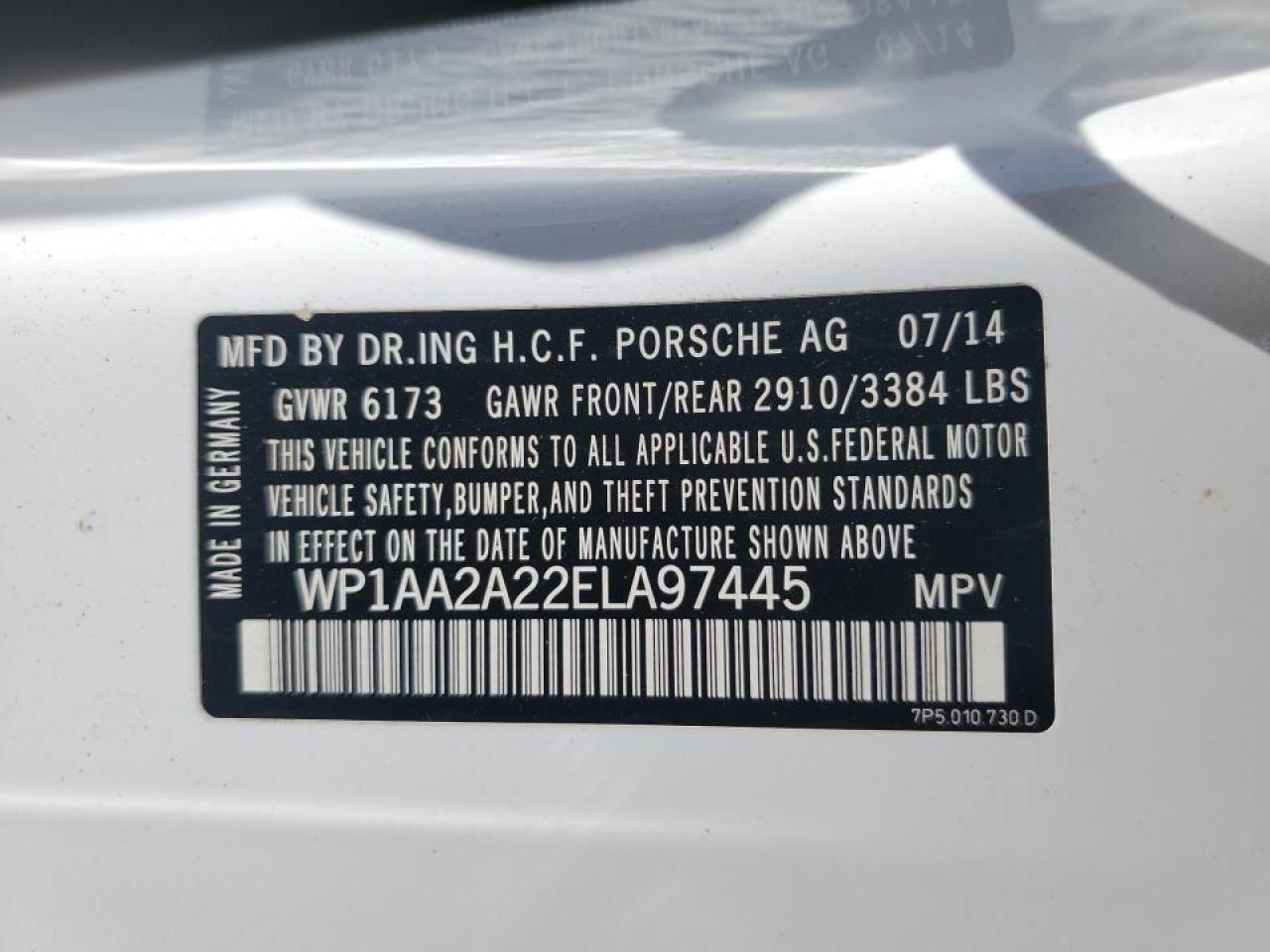 WP1AA2A22ELA97445 2014 Porsche Cayenne