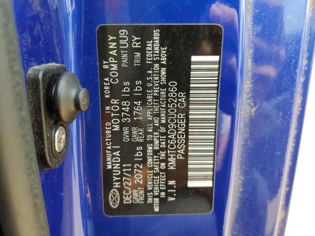 2012 Hyundai Veloster VIN: KMHTC6AD9CU052860 Lot: 53916524