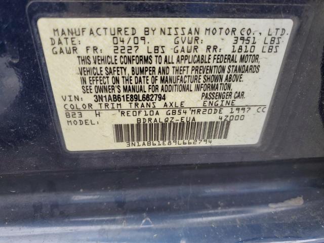 2009 Nissan Sentra 2.0 VIN: 3N1AB61E89L662794 Lot: 55114404