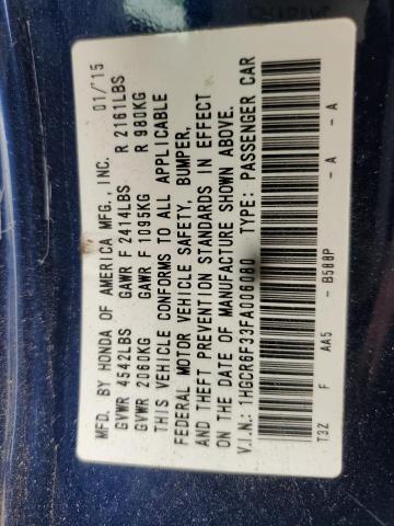 2015 HONDA ACCORD HYB - 1HGCR6F33FA006080