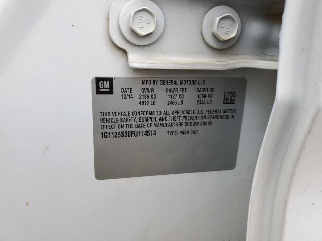 2015 Chevrolet Impala Lt VIN: 1G1125S30FU114514 Lot: 53584034