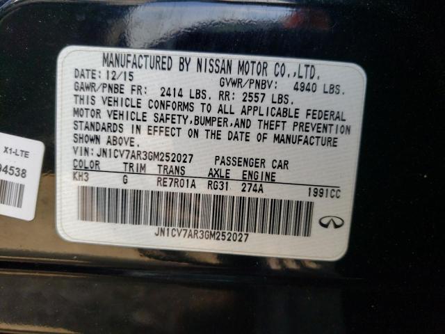 2016 Infiniti Q50 Base VIN: JN1CV7AR3GM252027 Lot: 54823014