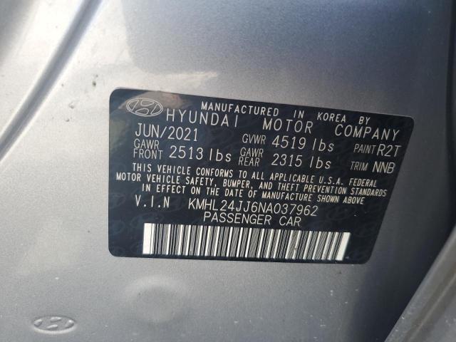 2022 Hyundai Sonata Hybrid VIN: KMHL24JJ6NA037962 Lot: 55142834