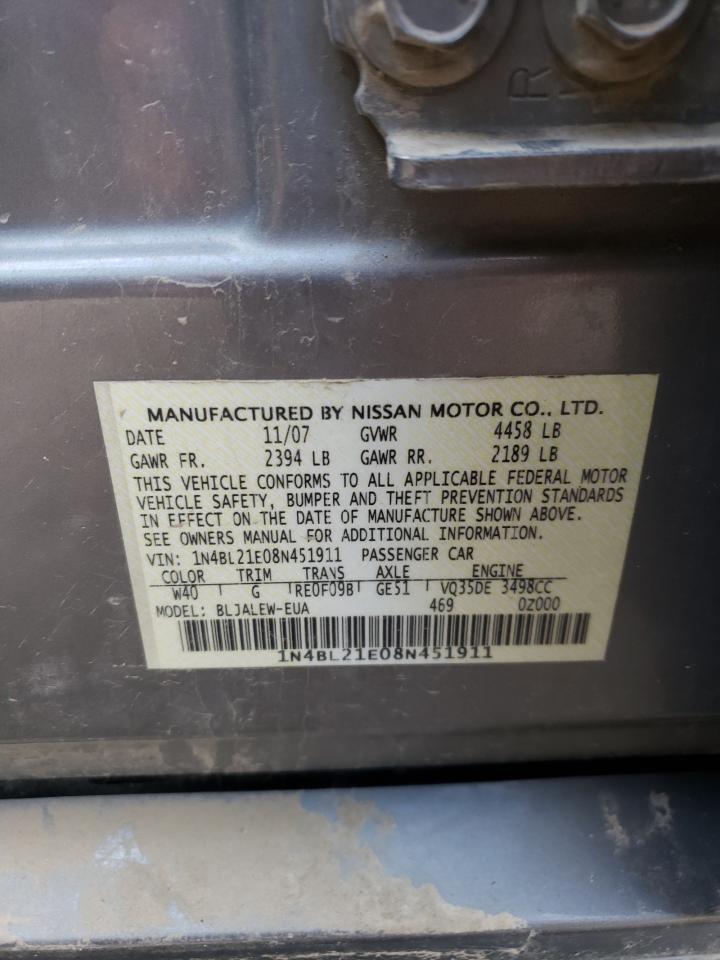 1N4BL21E08N451911 2008 Nissan Altima 3.5Se