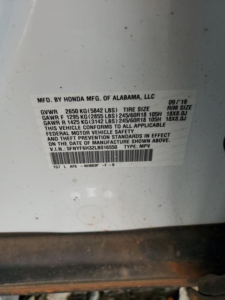 5FNYF6H32LB016550 HONDA PILOT 2020
