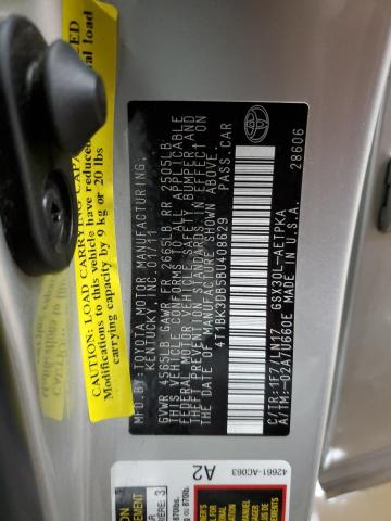 2011 Toyota Avalon Base VIN: 4T1BK3DB5BU408629 Lot: 55923194