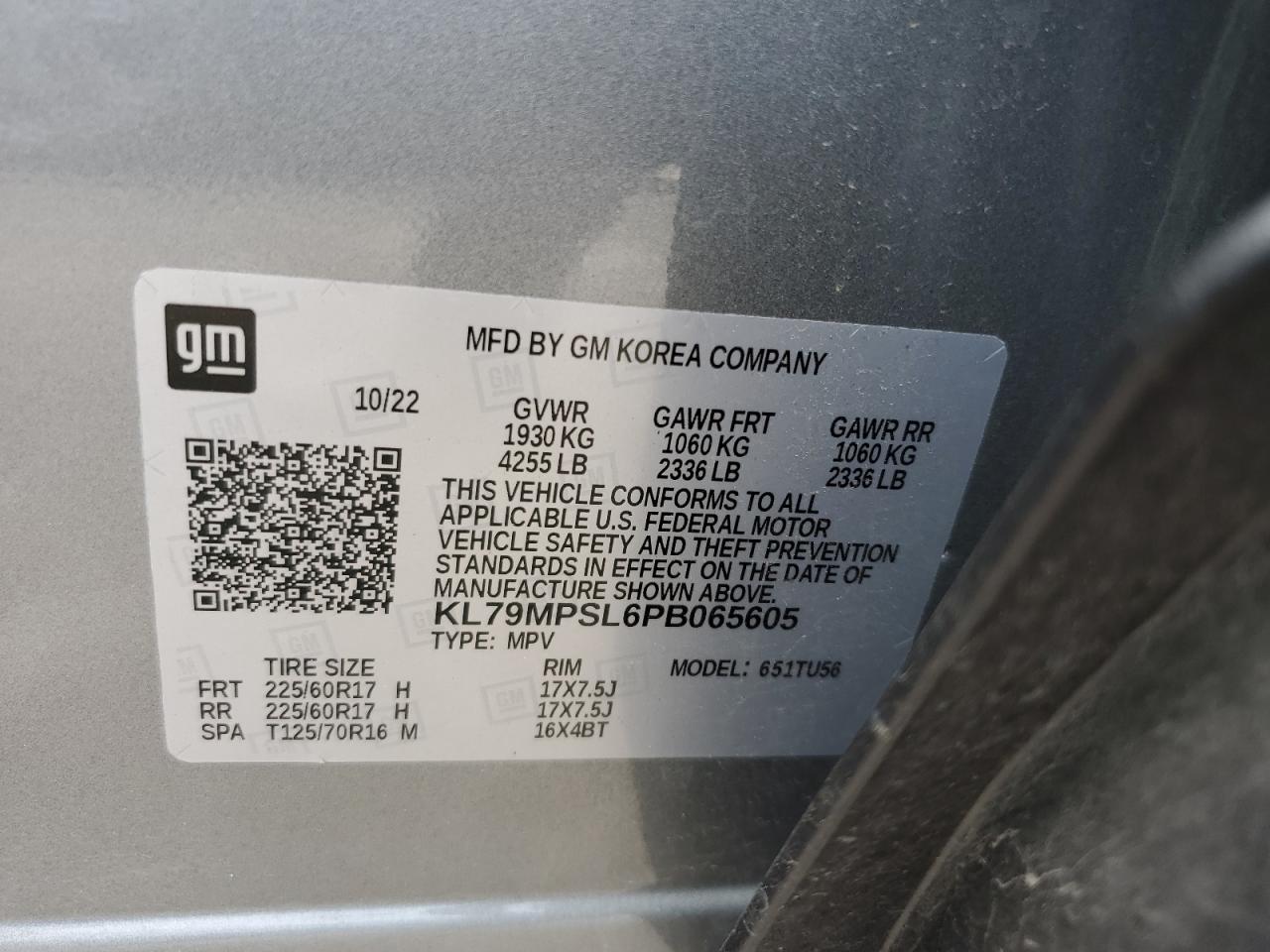 KL79MPSL6PB065605 CHEVROLET TRAILBLZR 2023