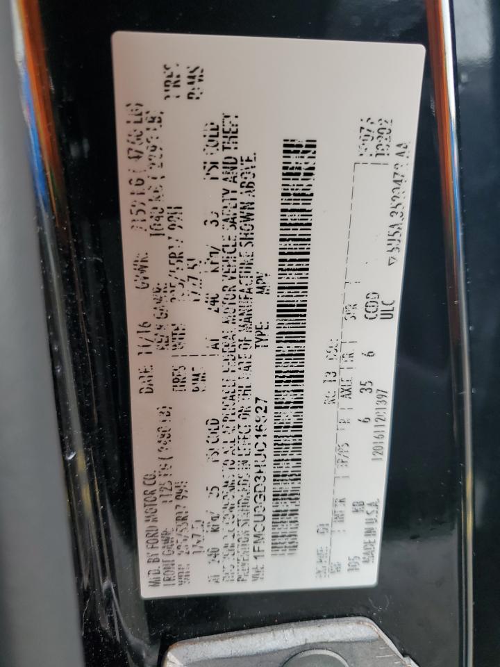 1FMCU9GD3HUC16827 FORD ESCAPE 2017