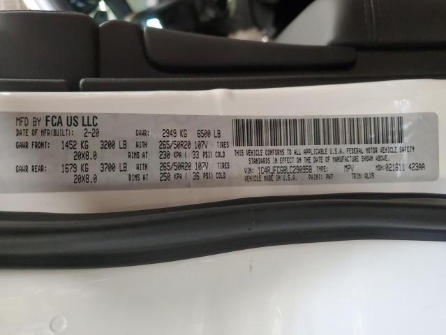 2020 Jeep Grand Cherokee Overland VIN: 1C4RJFCG8LC290958 Lot: 54993814