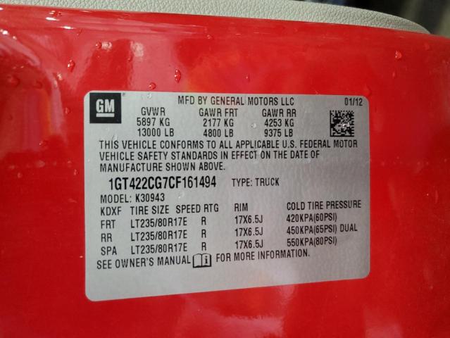 2012 GMC Sierra K3500 VIN: 1GT422CG7CF161494 Lot: 53391974