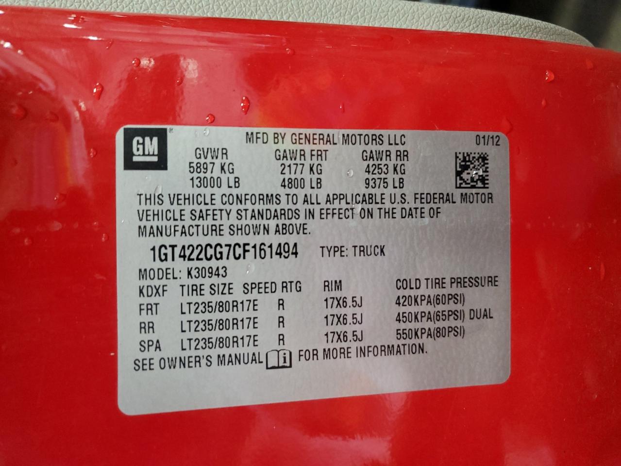 1GT422CG7CF161494 2012 GMC Sierra K3500