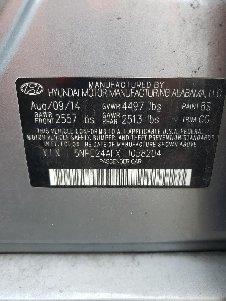 5NPE24AFXFH058204 2015 Hyundai Sonata Se