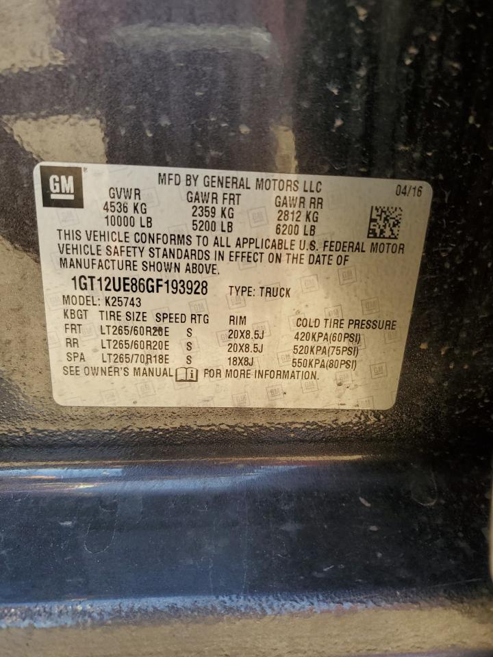 1GT12UE86GF193928 2016 GMC Sierra K2500 Denali