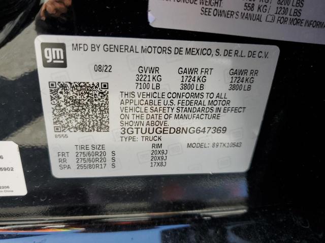 2022 GMC Sierra K1500 Denali VIN: 3GTUUGED8NG647369 Lot: 56151854