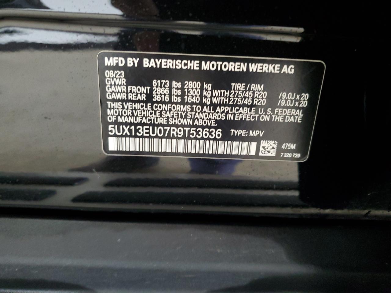 5UX13EU07R9T53636 2024 BMW X5 Sdrive 40I