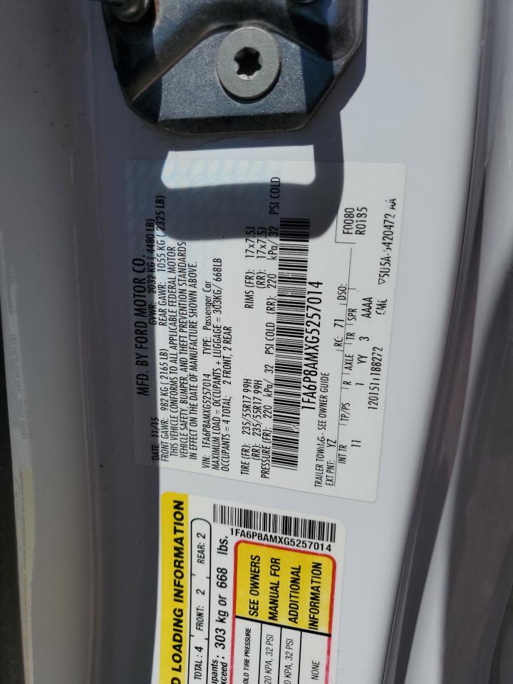 1FA6P8AMXG5257014 FORD ALL Models 2016