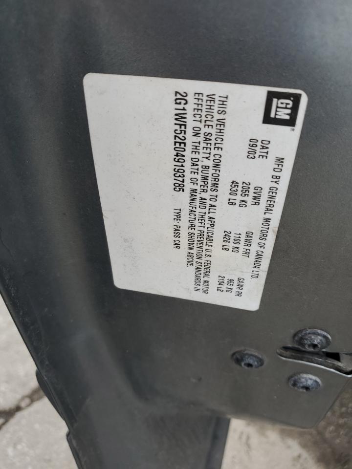 2G1WF52E049193785 2004 Chevrolet Impala