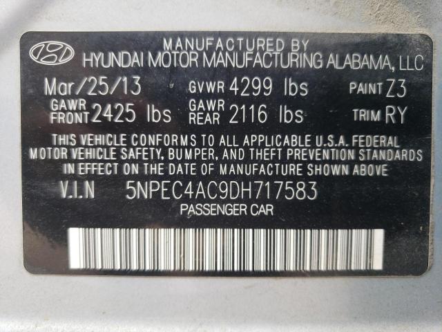 2013 Hyundai Sonata Se VIN: 5NPEC4AC9DH717583 Lot: 54182954